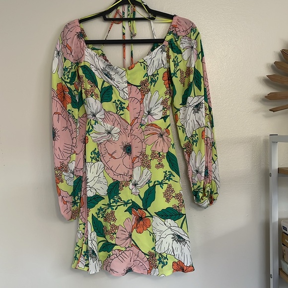 Revolve AFRM Dolly Mini Dress in Spring Lime Bouquet - Picture 9 of 13